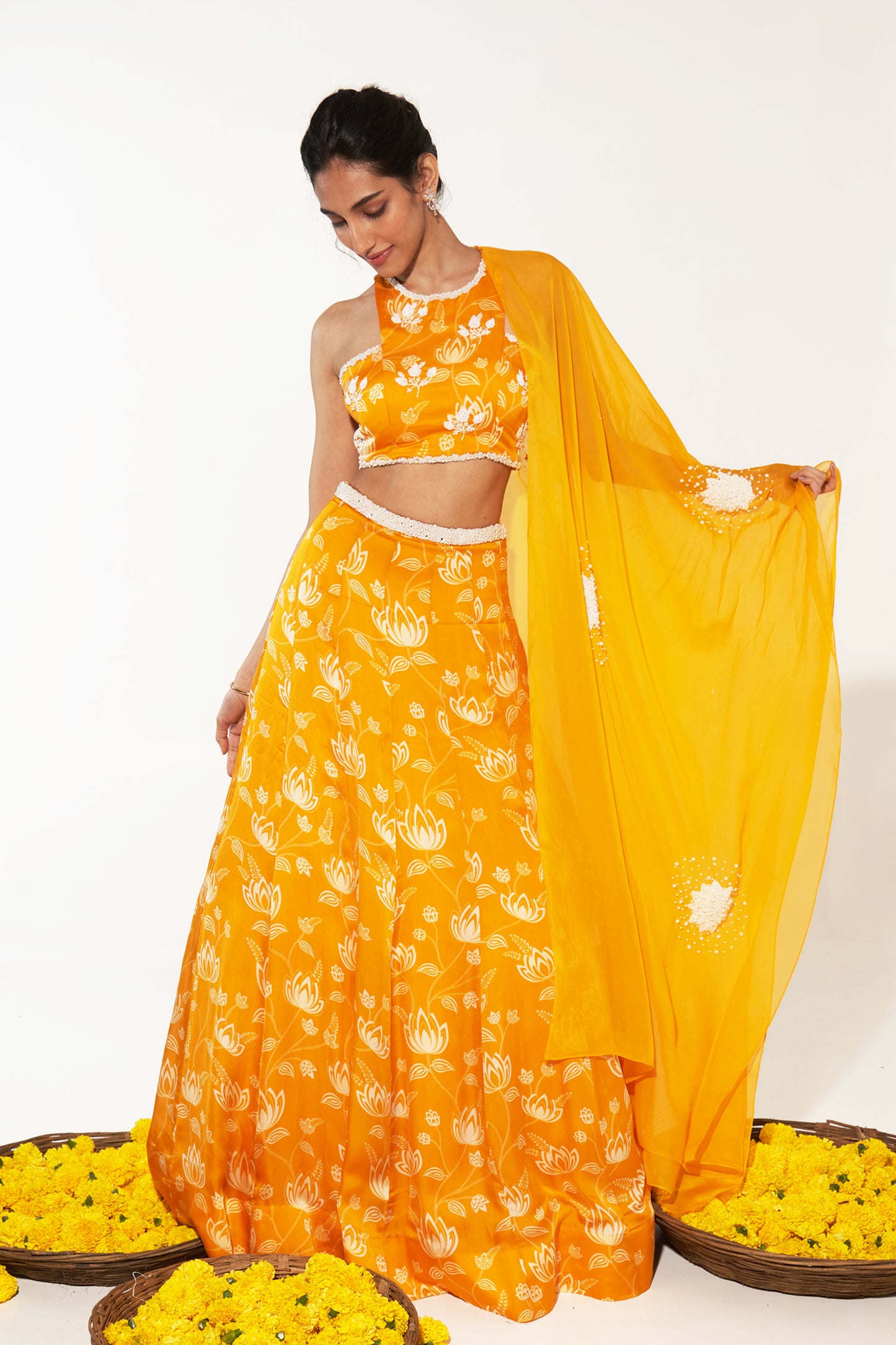 Yellow Floral Lehenga