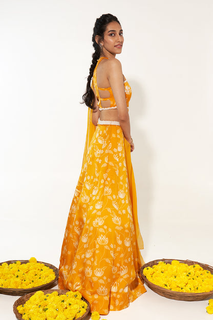 Yellow Floral Lehenga