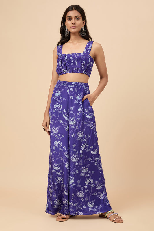 Violet Crop-Top & Pants Co-ord