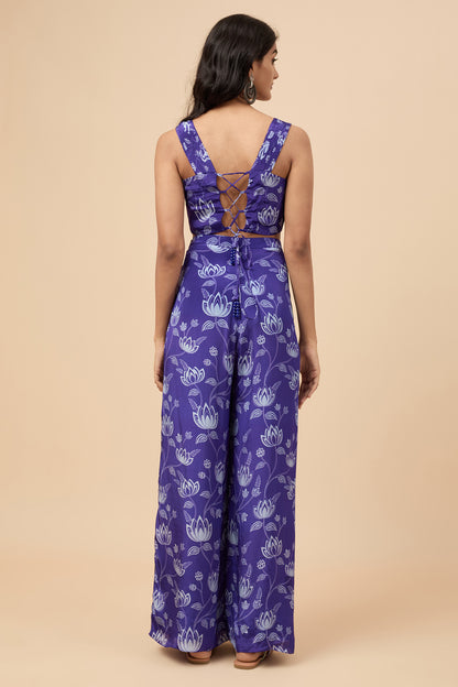 Violet Crop-Top & Pants Co-ord