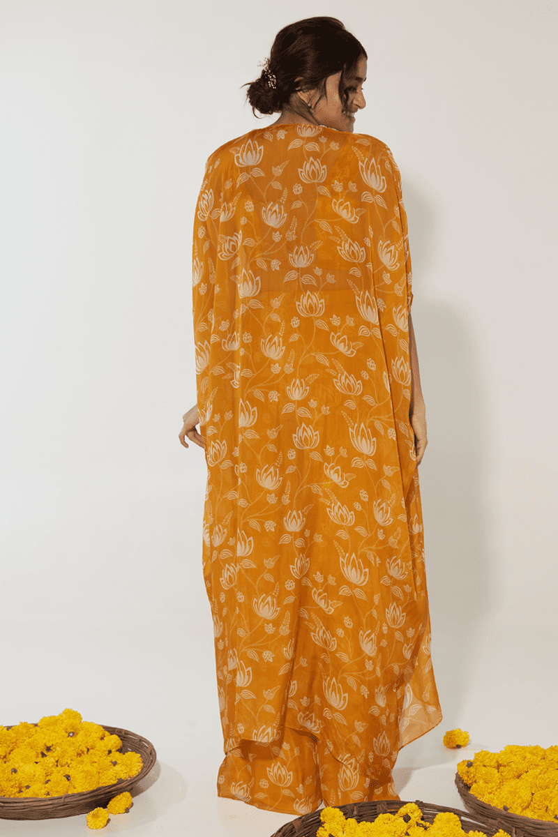 Mustard & White Cape Set