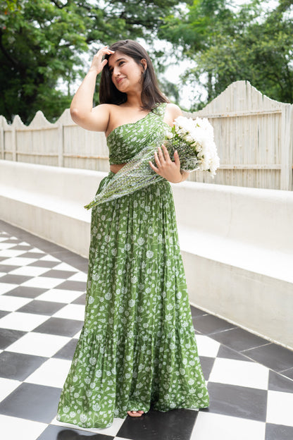 Olive Green Floral Co-ord