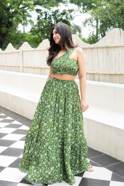 Olive Green Floral Co-ord