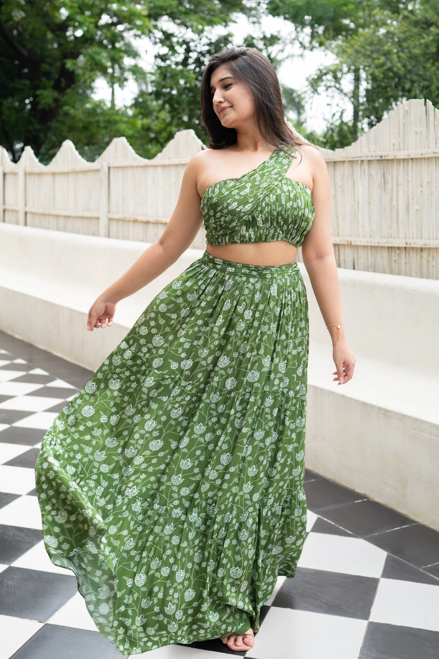 Olive Green Floral Co-ord