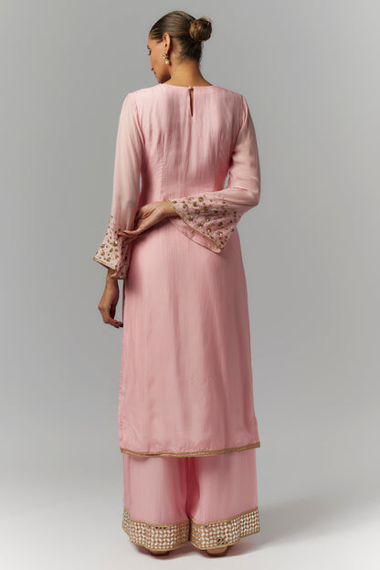 Candy Pink Organza Kurta Set