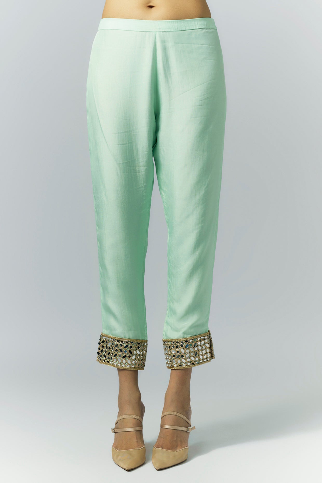 Mint Green Organza Kurta Set