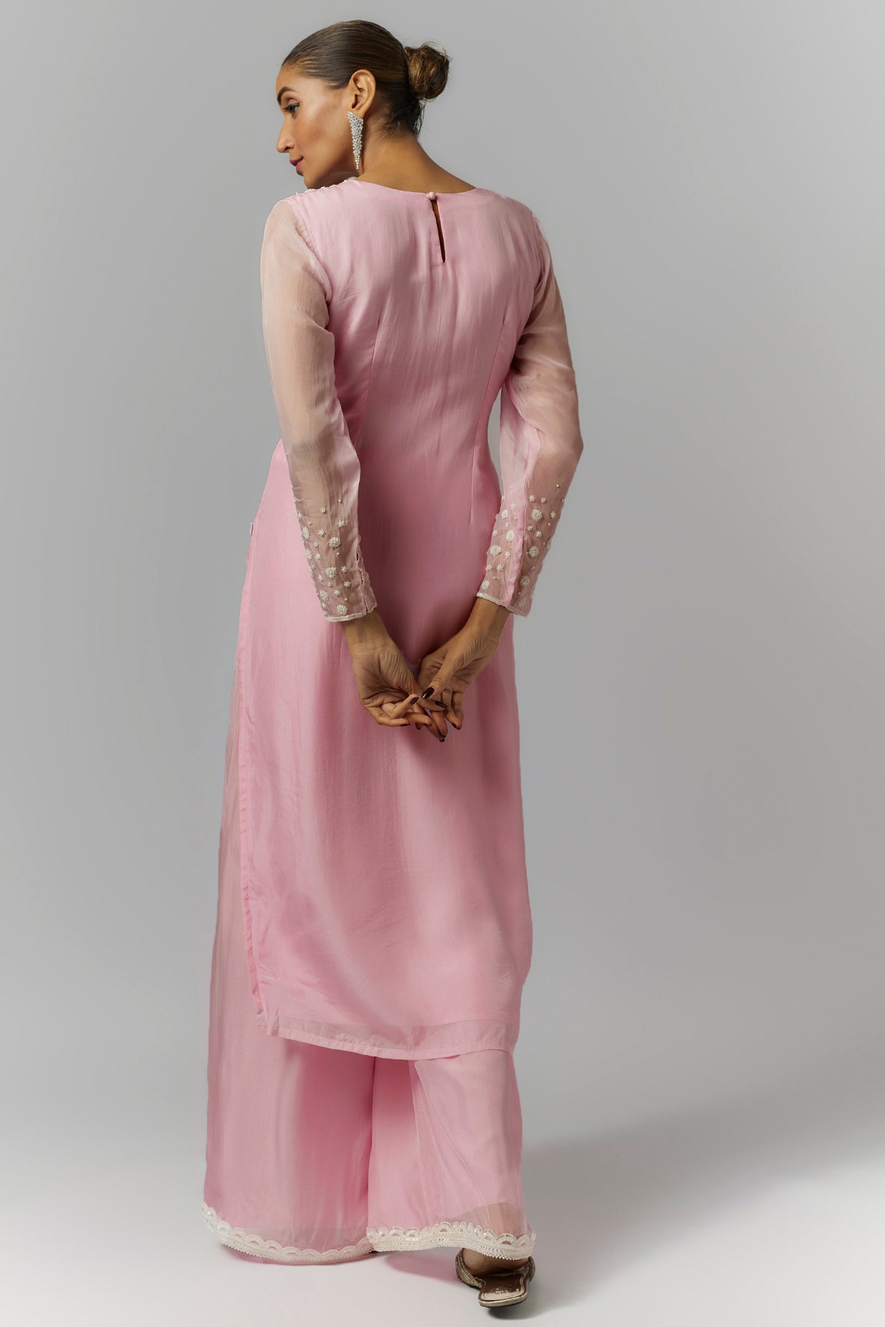 Lilac Organza Kurta Set